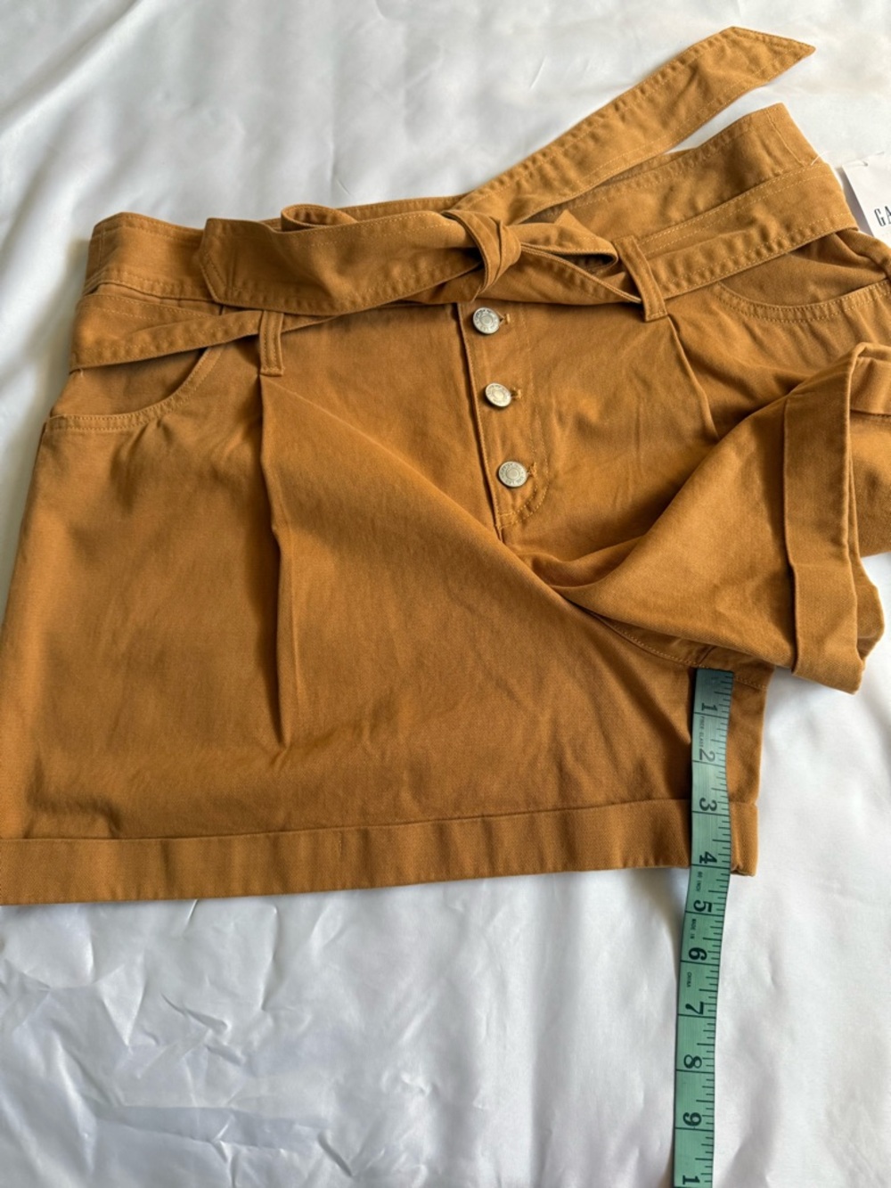GAP Women’s Rust-Orange High-Waist Belted Shorts 16 - Picture 11 of 14